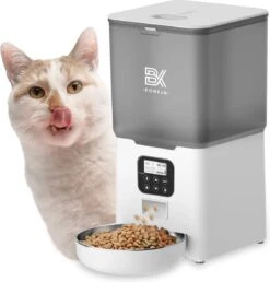 Bowkam Automatische Voerautomaat - Voerbak - Voerautomaat - Voerbak Kat - Voerbak Hond - Wit - Met Voice Recording