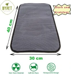 Blue Eyes Kattenbakmat, 30 Cm X 40 Cm, (!!! MAAT !!!) Kattenbakmat, Kattenbakonderlegger, Honingraatdesign, Kattenbak, Waterdicht, Dubbellaags Ontwerp, Honingraatmat (grijs) -Huisdierbenodigdheden Korting 1150x1200 18