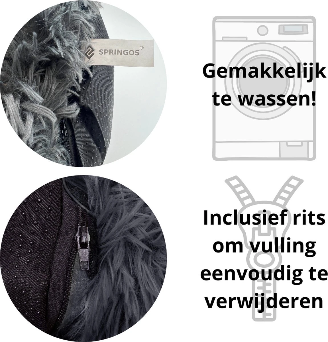 Hondenmand | Superzacht En Luxe | Wasbaar | Donut | Fluffy | Hondenkussen | 60cm | Grijs 7 Hondenmand | Superzacht En Luxe | Wasbaar | Donut | Fluffy | Hondenkussen | 60cm | Grijs - Image 5