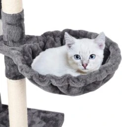 Krabpaal XXL, Klimboom Voor Katten - Plafondhoogte, Verstelbaar Van 228-255 Cm, Grijs-wit HM-YAHEE-610837 -Huisdierbenodigdheden Korting 1151x1200 12