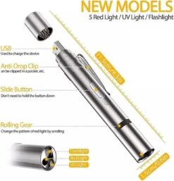Laserpen - Oplaadbaar Met USB - Rode Laser - RVS Zilver - UV - Zaklamp - LED - Kat - Katten Speeltjes - Kattenspeelgoed - 7 Verschillende Standen -Huisdierbenodigdheden Korting 1152x1200 17
