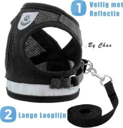 Merkloos Kattentuigje Met Looplijn | Zwart Kattenharnas | Easy Step In | Kattenriem | Kattenlijn | Kattentuig | Maat L -Huisdierbenodigdheden Korting 1153x1200 13