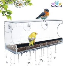 Donkersstuff - Voederhuisje Raam - Acryl - Hangend Vogelhuisje – Hangend Aan Het Raam, Met Zuignap – Doorzichtig Raamvoederbakje – Vogelhuisjes