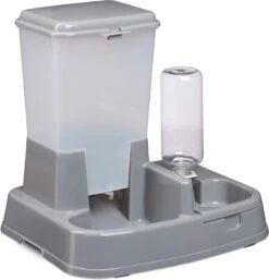 Relaxdays Voer-en Drinkbak 2 In 1- Honden Katten - Voederdispenser - Eetbak - Waterbak Donkergrijs -Huisdierbenodigdheden Korting 1155x1200 4