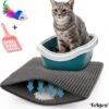 TEBJEN Kattenbakmat – Kattenbak Mat Grit Opvanger - Schoonloop Katten Mat – Dubbele Waterdichte Laag – Uitloopmat Kattenbak – Kattenbak Accessoires - Met Speelgoedmuisje En Schepje - 30cm * 30cm -Huisdierbenodigdheden Korting 1156x1200 9