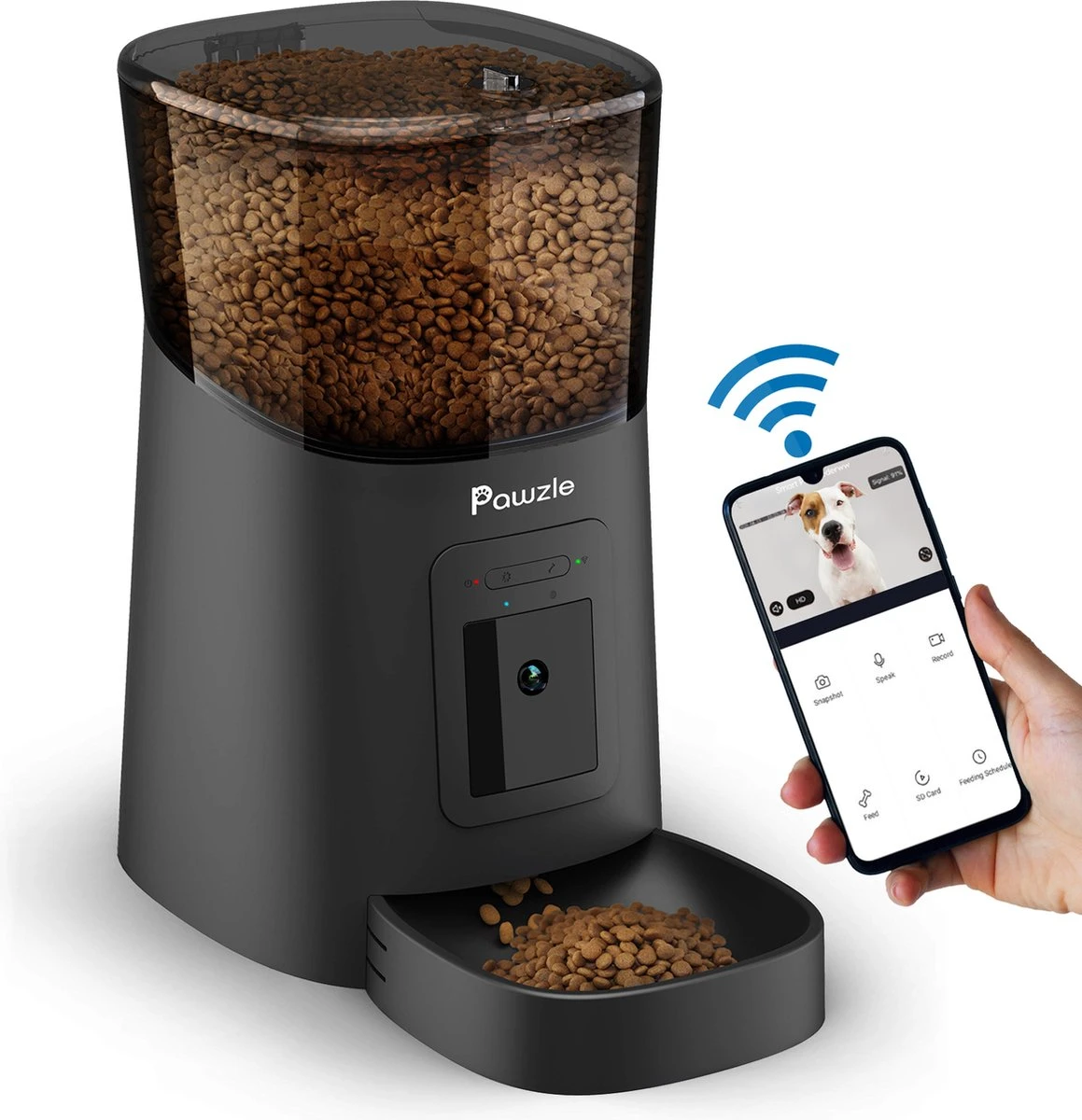 Pawzle Automatische Voerbak - Voerautomaat - Voederbak Kat & Hond - Camera, App En WiFi - Zwart 3 Pawzle Automatische Voerbak - Voerautomaat - Voederbak Kat & Hond - Camera, App En WiFi - Zwart