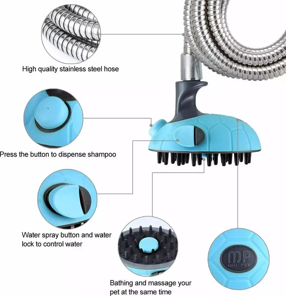 WVspecials Huisdieren Douche - Douche Voor Honden - Honden Douche - Inclusief Slang - Inclusief Drie Kraanadapters - Geschikt Voor Binnen En Buiten - Hondendouche - Hondenbad - Hondenborstel - Hondenkam - Hondenwassen - Hondenzwembad - Tuinslang 4 WVspecials Huisdieren Douche - Douche Voor Honden - Honden Douche - Inclusief Slang - Inclusief Drie Kraanadapters - Geschikt Voor Binnen En Buiten - Hondendouche - Hondenbad - Hondenborstel - Hondenkam - Hondenwassen - Hondenzwembad - Tuinslang - Image 2