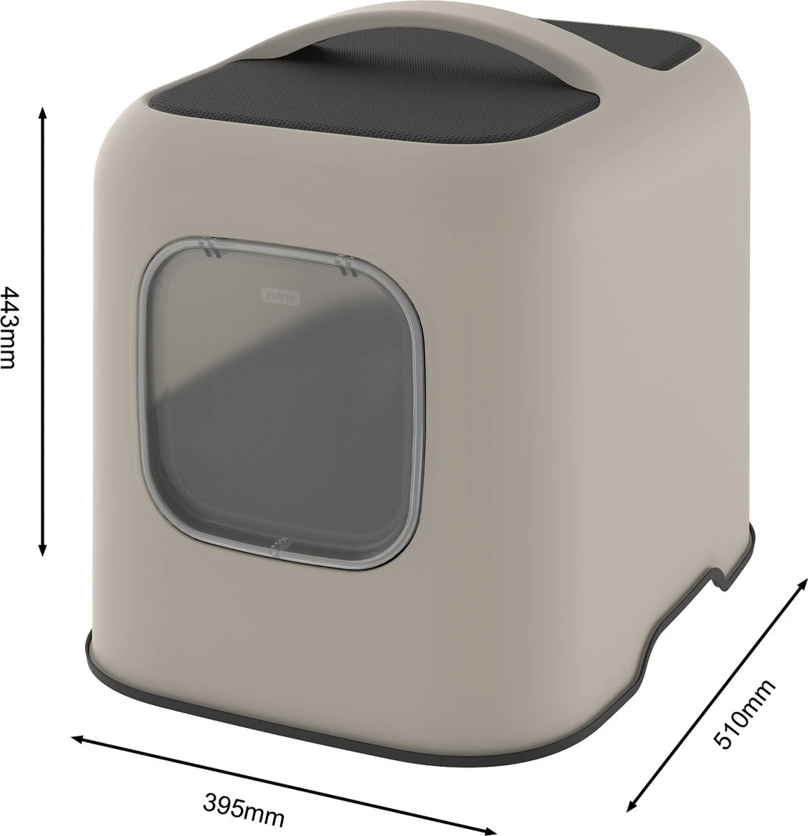 Rotho MyPet Biala Kattenbak Met Kap En Schepje / Gemaakt Van Gerecycled Plastic - Cappucino 4 Rotho MyPet Biala Kattenbak Met Kap En Schepje / Gemaakt Van Gerecycled Plastic - Cappucino - Afbeelding 2