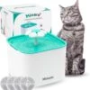 Minaro - Drinkfontein Kat - Drinkfontein Hond & Kat - Inclusief 4 Filters - Kattenfontein - Ultra Stil - Geruisloos - 2.5 Liter - Drinkbak Voor Dieren - Wit & Blauw