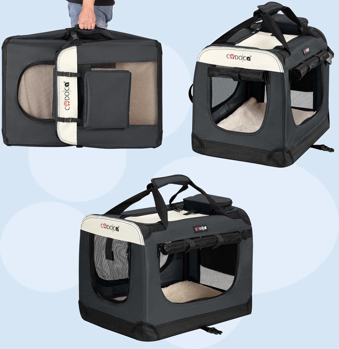 Cadoca Honden & Katten Reismand XL - 81x56x58cm - Antraciet 8 Cadoca Honden & Katten Reismand XL - 81x56x58cm - Antraciet - Image 6