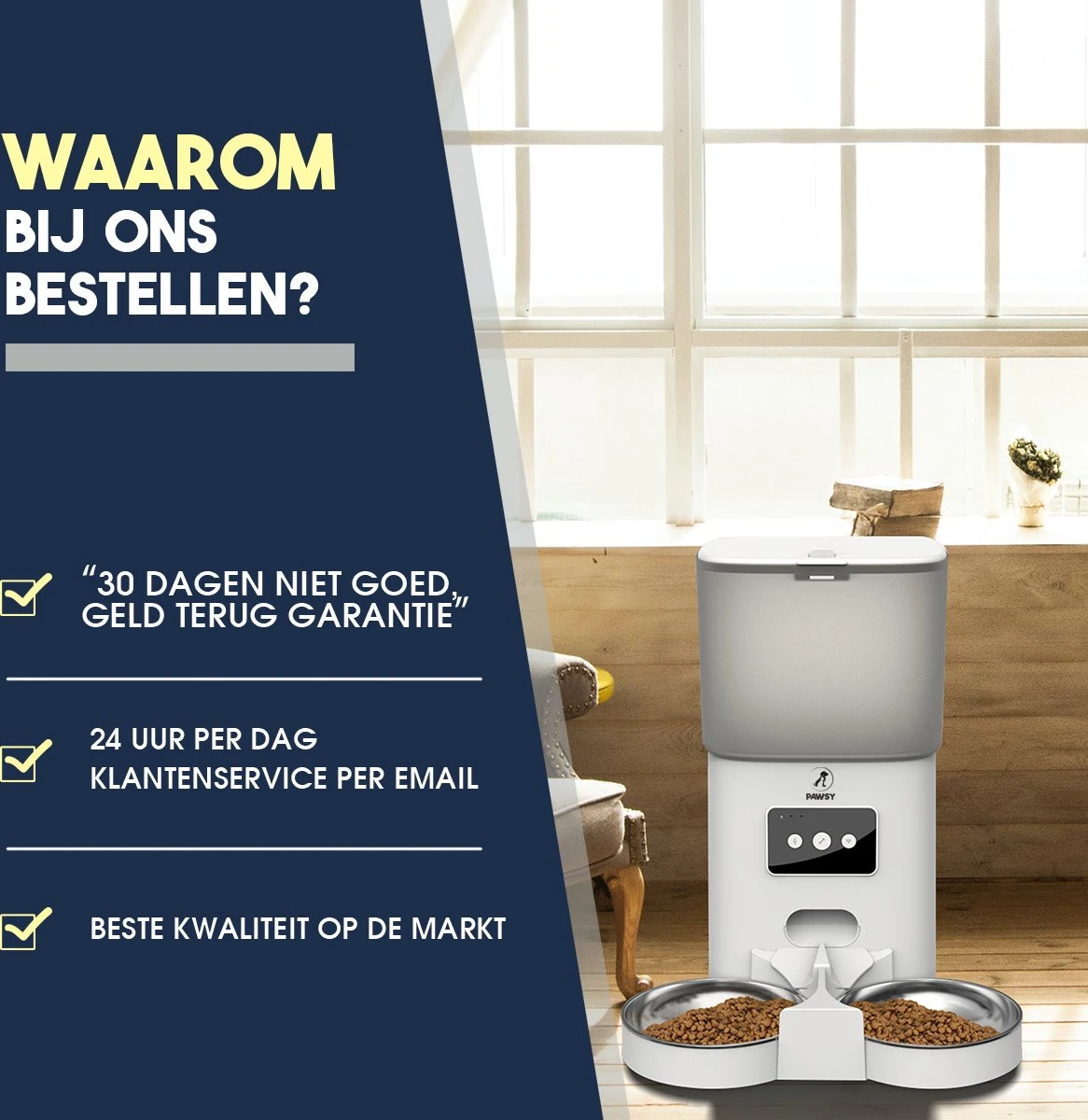 Pawsy® AR2 - Automatische Voerbak - Dubbele Voerbak - Automatische Voederbak Kat & Hond - WiFi Voerautomaat 5 Pawsy® AR2 - Automatische Voerbak - Dubbele Voerbak - Automatische Voederbak Kat & Hond - WiFi Voerautomaat - Image 3