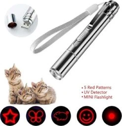 Merkloos Laserpen - Daily Accessoires - USB Oplaadbaar - Kattenspeeltjes - Laserlampje - 7 Verschillende Standen - RVS Zilver - Zaklamp - UV Lamp – Kattenspeelgoed -Huisdierbenodigdheden Korting 1167x1200 11