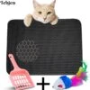 TEBJEN Kattenbakmat – Kattenbak Mat Grit Opvanger - Schoonloop Katten Mat – Dubbele Waterdichte Laag – Uitloopmat Kattenbak – Kattenbak Accessoires - Met Speelgoedmuisje En Schepje - 40x50cm -Huisdierbenodigdheden Korting 1167x1200 14
