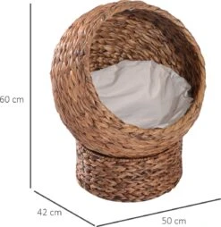 PawHut Kattenmand Rotan Kattennest Kattenbed Met Kussen Huisdierbed Bruin D30-104 -Huisdierbenodigdheden Korting 1168x1200 21