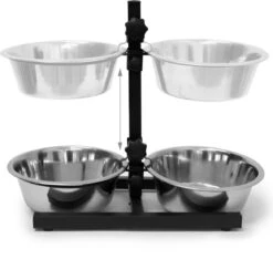 Relaxdays Hondenvoerbak Op Standaard - In Hoogte Verstelbaar - Dubbele Voerbak - Hondenbak - 2 X 2,15 Liter -Huisdierbenodigdheden Korting 1172x1200 4