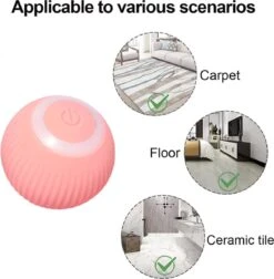 Merkloos Pecute® Elektrische Speelbal - Slimme Interactieve Zelfrollende Bal - Kat En Hond Speelgoed - Kattenspeelgoed - Roze -Huisdierbenodigdheden Korting 1176x1200 15