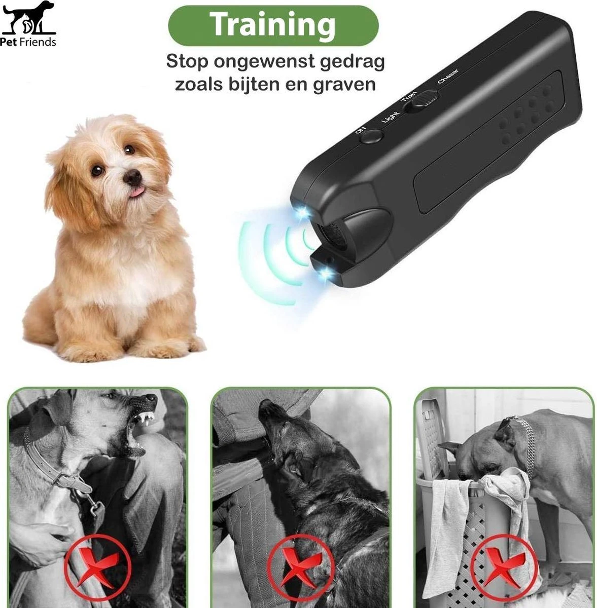 PetFriends Diervriendelijk Ultrasoon Anti Blaf Apparaat Voor Honden - Zonder Schok - Anti Blafband Alternatief - Incl. Batterij 4 PetFriends Diervriendelijk Ultrasoon Anti Blaf Apparaat Voor Honden - Zonder Schok - Anti Blafband Alternatief - Incl. Batterij - Image 2