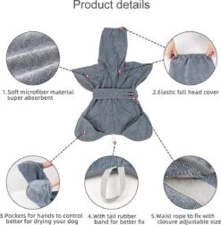 Super Absorberende Honden Badjas Grijs Maat L -Huisdierbenodigdheden Korting 1178x1200 1