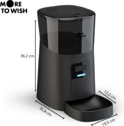 More To Wish - Automatische Voerbak - Voerautomaat - Voerdispenser - Katten En Honden - 6 Liter - Zwart - Instelbaar Voedingsschema - Met Stemopname - Geen Internet Nodig! -Huisdierbenodigdheden Korting 1179x1200 2