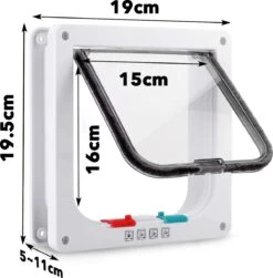 DOWO® - Kattenklep - Kattenluik - Kattenluikje - 4-weg Magneetsluiting Huisdierklep, Eenvoudige Installatie Kattendeur Huisdierendeur Aan De Muur, Houten Deur, Upvc Binnendeur, Baksteenwanden, Houten Deuren (M - Buitenmaat 19 X20 Cm) -Huisdierbenodigdheden Korting 1183x1200 17
