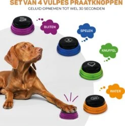 Vulpes Pets® PRO Praatknop Voor Honden - Dogbuttons - Laat Uw Huisdier Spreken - Hondenspeelgoed - Honden Training - Incl. E-Book & Trainingsstickers -Huisdierbenodigdheden Korting 1184x1200 9