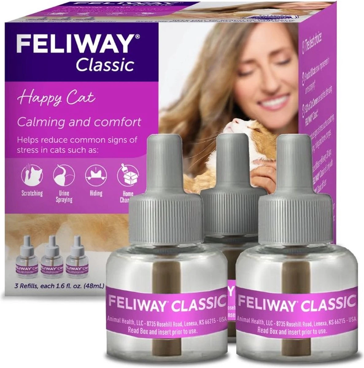Feliway Classic - Navulling - 3 X 48 Ml - Anti-stress Kat 6 Feliway Classic - Navulling - 3 X 48 Ml - Anti-stress Kat - Image 4