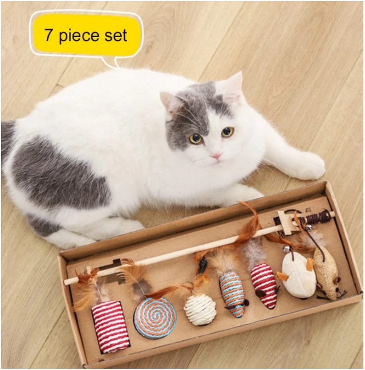 Kattenspeelgoed - Set Met 7 Kattenspeeltjes - Complete Set - Kattenhengel - Speelmuis 8 Kattenspeelgoed - Set Met 7 Kattenspeeltjes - Complete Set - Kattenhengel - Speelmuis - Image 6