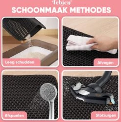 TEBJEN Kattenbakmat – Kattenbak Mat Grit Opvanger - Schoonloop Katten Mat – Dubbele Waterdichte Laag – Uitloopmat Kattenbak – Kattenbak Accessoires - Met Speelgoedmuisje En Schepje - 30cm * 30cm -Huisdierbenodigdheden Korting 1187x1200 18