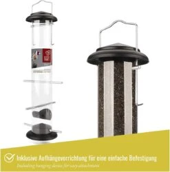 Wildtier Herz I 38cm Vogelvoederhuisje Voor Distelvink & Sijs - Van Roestvrij Metaal, Vogelvoederhuisje, Vogelvoederstation, Silo Voor Wilde Vogels, Zwart -Huisdierbenodigdheden Korting 1187x1200 21