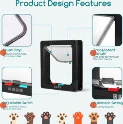 Nobleza Kattenluik Met Tunnel - 4 Vergrendelingsstanden - Weerbestendig - Binnen En Buiten - 28.5 X 25 Cm - Maat XL - Zwart -Huisdierbenodigdheden Korting 1188x1200 26