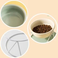 GIZMO 2x Voerbak Kat/Hond (Groot) - 800ML - Donkergroen - Keramische Drink- & Voerbakken Met Standaard - 17.5 Cm - 2 Stuks -Huisdierbenodigdheden Korting 1188x1200 5