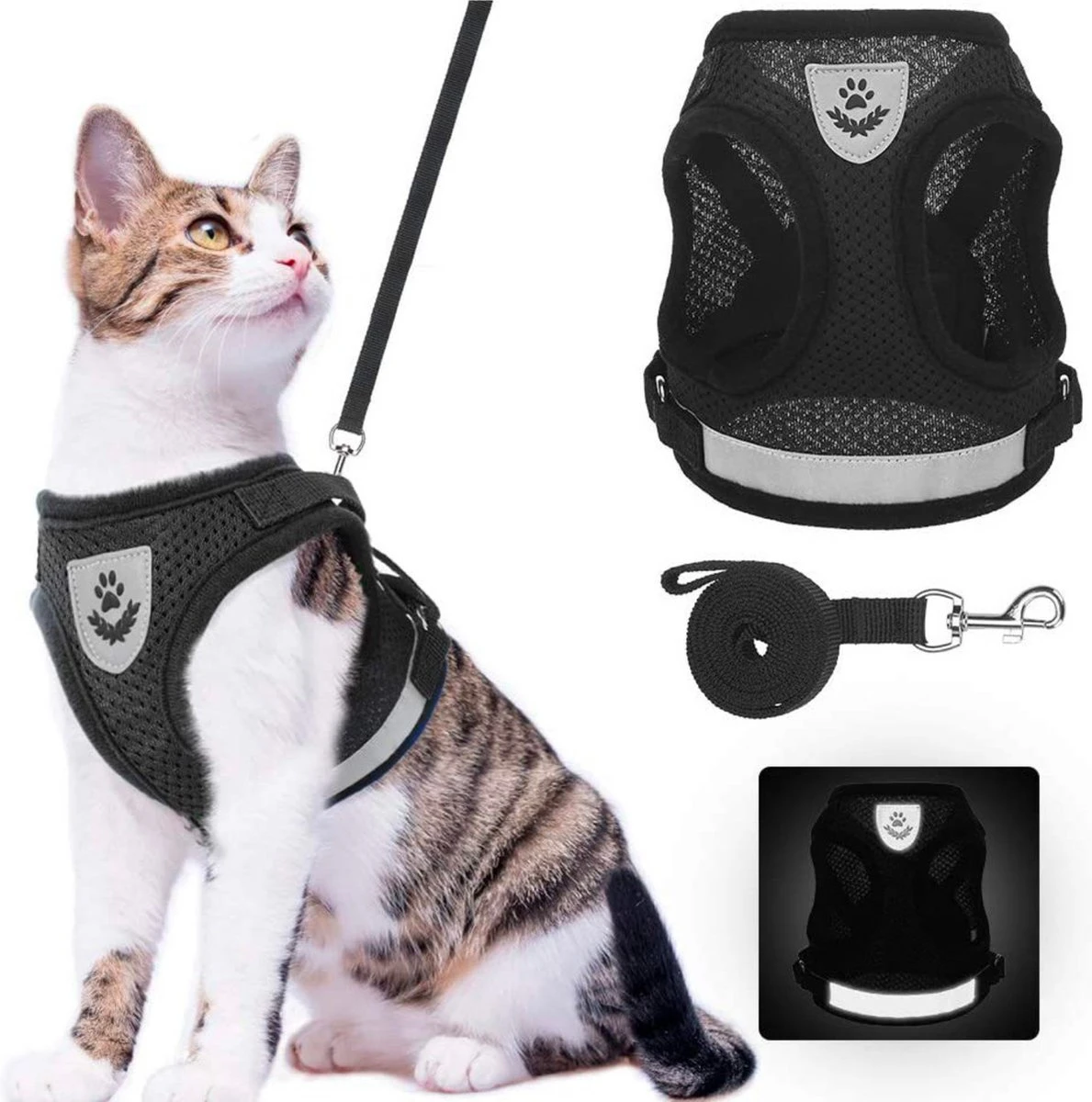 Merkloos Kittentuigje - Kattentuigje Reflecterend - Kattenharnas - Kattentuig Met Looplijn - Zwart - Maat XS 8 Merkloos Kittentuigje - Kattentuigje Reflecterend - Kattenharnas - Kattentuig Met Looplijn - Zwart - Maat XS - Image 6