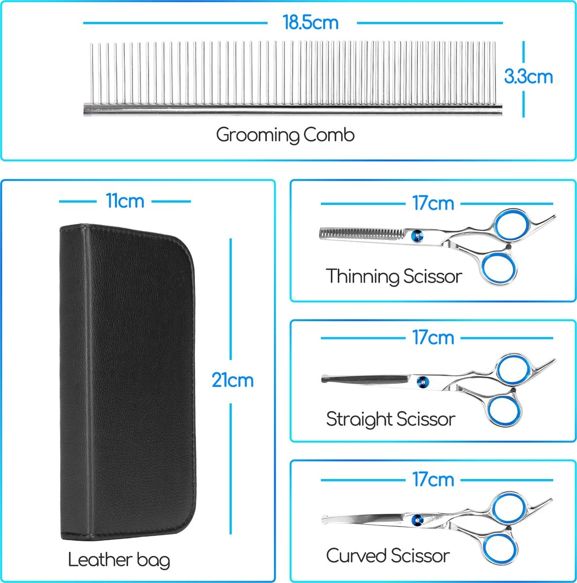 Nobleza Vachtscharen En Kam Set - Scharen Set - Vachtverzorging Set - Scharen Set Voor Honden En Katten 4 Nobleza Vachtscharen En Kam Set - Scharen Set - Vachtverzorging Set - Scharen Set Voor Honden En Katten - Image 2