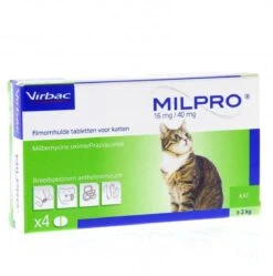 Milpro Ontwormingsmiddel - Grote Kat - 4 Tabletten -Huisdierbenodigdheden Korting 1190x1200
