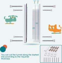 Nobleza Kattenluik Met Tunnel - 4 Vergrendelingsstanden - Weerbestendig - Binnen En Buiten - 20.5 X 19.7 Cm - Maat M - Wit -Huisdierbenodigdheden Korting 1190x1200 27