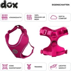 DDOXX Hondenharnas, Reflecterend, Verstelbaar, Breakaway | Borstharnas Voor Klein, Middelgroot | Hondenharnas Hond Kat Puppy Auto | Kattenharnas Puppy Harnas | Roze Roze, S -Huisdierbenodigdheden Korting 1190x1200 7