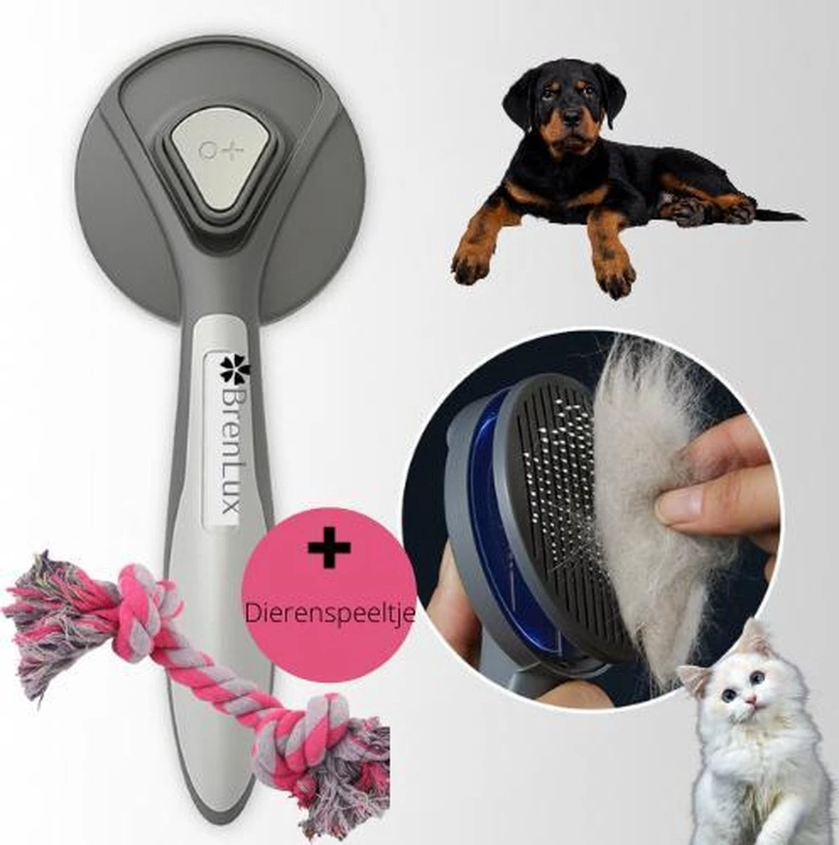 Merkloos Dierenborstel - Haarborstel Huisdieren - Borstel Voor Vacht Huisdier - Borstel Kat - Borstel Hond - Makkelijk Haar Verwijderen Met één Klik - Inclusief Speeltje - Kam Huisdier - Vachtverzorging - Massage 8 Merkloos Dierenborstel - Haarborstel Huisdieren - Borstel Voor Vacht Huisdier - Borstel Kat - Borstel Hond - Makkelijk Haar Verwijderen Met één Klik - Inclusief Speeltje - Kam Huisdier - Vachtverzorging - Massage - Image 6