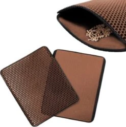 IGOODS - Kattenbakmat Met Filter - 45 X 60 - Waterdicht - Dubbele Laag - Bruin -Huisdierbenodigdheden Korting 1193x1200 15