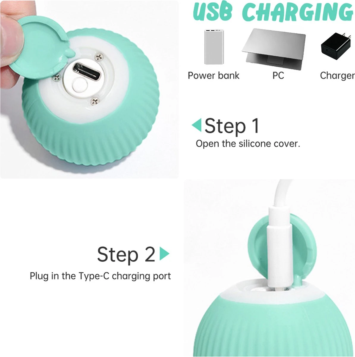 Merkloos Pecute® Elektrische Speelbal - Slimme Interactieve Zelfrollende Bal - Kat En Hond Speelgoed - Kattenspeelgoed - Blauw 5 Merkloos Pecute® Elektrische Speelbal - Slimme Interactieve Zelfrollende Bal - Kat En Hond Speelgoed - Kattenspeelgoed - Blauw - Image 3