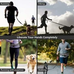 Looplijn Met Heupriem Hands Free - Hondenriem - Reflecterende Hardloopband -Elastische Leiband - Heuptas En Flessenhouder - Zwart - 150 Cm Tot 210 Cm -Huisdierbenodigdheden Korting 1194x1200