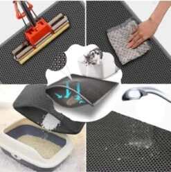 Blue Eyes Kattenbakmat, 30 Cm X 40 Cm, (!!! MAAT !!!) Kattenbakmat, Kattenbakonderlegger, Honingraatdesign, Kattenbak, Waterdicht, Dubbellaags Ontwerp, Honingraatmat (grijs) -Huisdierbenodigdheden Korting 1194x1200 28