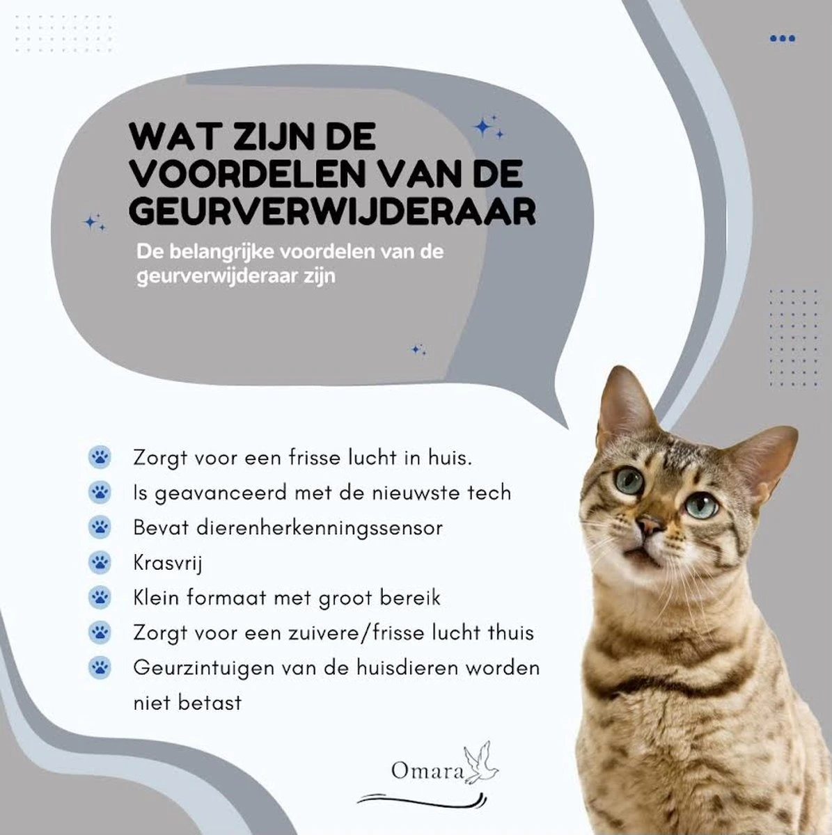 Omara Geurverdrijver – Kattenbak Geurverdrijver – 2023 Model- Oplaadbaar – 100% Krasvrij- Geurverwijderaar- Slimme Sensor 9 Omara Geurverdrijver – Kattenbak Geurverdrijver – 2023 Model- Oplaadbaar – 100% Krasvrij- Geurverwijderaar- Slimme Sensor - Image 7