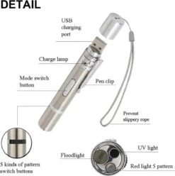 Merkloos Laserpen - Daily Accessoires - USB Oplaadbaar - Kattenspeeltjes - Laserlampje - 7 Verschillende Standen - RVS Zilver - Zaklamp - UV Lamp – Kattenspeelgoed -Huisdierbenodigdheden Korting 1195x1200 25