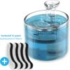 Rebela | Drinkfontein Voor Katten | Inclusief 4x Filter | < 35db | ABS Cat Water Feeder | USB Charging 1.6L Pet Drinking Fountain With Filter Pump Blue + 4pcs/pack Replacement Filter
