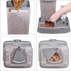 Relaxdays Voer-en Drinkbak 2 In 1- Honden Katten - Voederdispenser - Eetbak - Waterbak Donkergrijs -Huisdierbenodigdheden Korting 1198x1200 21