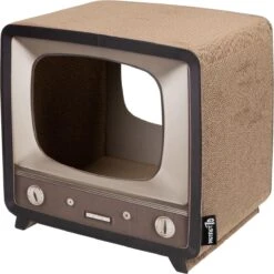 District 70 TELLY - Retro TV Krabmeubel - Instagrammable Kartonnen TV Voor Katten - 39 X 27 X 37 Cm -Huisdierbenodigdheden Korting 1198x1200 55