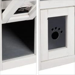 Relaxdays Kattenhuis Buiten - Groot Kattenhok Binnen - Hoog Kattenmeubel Grijs Hout - Tuin -Huisdierbenodigdheden Korting 1198x1200 57