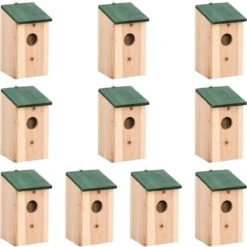 VidaXL Vogelhuisjes 10 St 12x12x22 Cm Massief Vurenhout -Huisdierbenodigdheden Korting 1198x1200 59