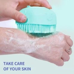 Merkloos Siliconenborstel - Massage Borstel - Silicone Massage Brush - Shampoo Borstel – Lichaamsverzorging - Scrubborstel - Badborstel - Huisdieren - Hond/Kat -Huisdierbenodigdheden Korting 1198x1200 6