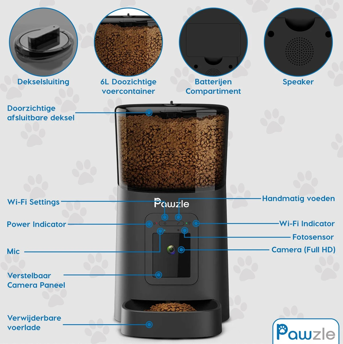 Pawzle Automatische Voerbak - Voerautomaat - Voederbak Kat & Hond - Camera, App En WiFi - Zwart 10 Pawzle Automatische Voerbak - Voerautomaat - Voederbak Kat & Hond - Camera, App En WiFi - Zwart - Image 8